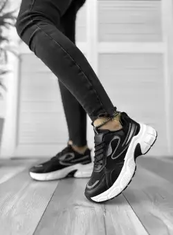 Adidasi dama casual negri cu alb 558