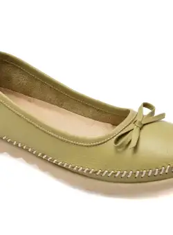 Balerini casual GRYXX verzi, EV2815, din piele naturala