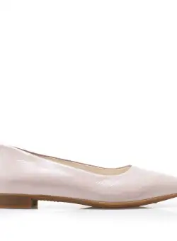 Balerini damă din piele naturală, Leofex - 388 Nude Naplac