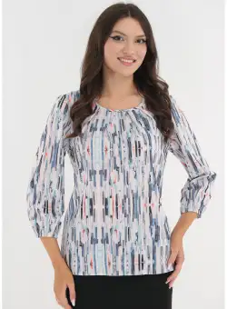 Bluza cu imprimeu abstract bleu-gri