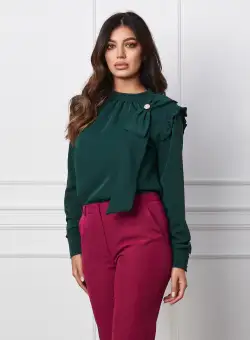 Bluza MBG verde cu funda maxi
