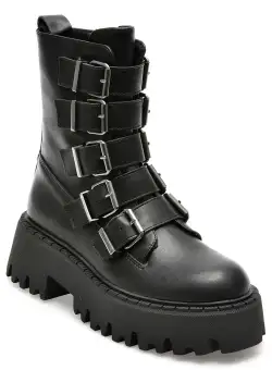 Bocanci Steve Madden negre, OUTREAC, din piele naturala