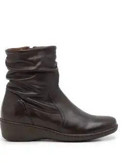 Botine dama casual din piele naturala - 088 Maro Box