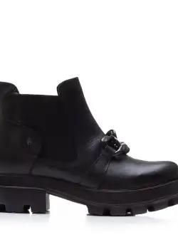 Botine damă din piele naturală, Leofex - 028 Negru Box