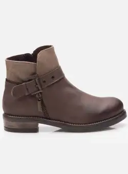 Botine damă din piele naturală, Leofex - 452 Maro Box