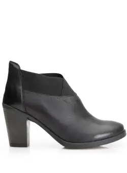 Botine dama din piele naturala,Leofex - 9105 negru box