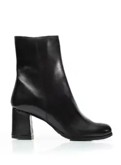 Botine elegante dama din piele naturala, Leofex - Mostra Elena Negru box