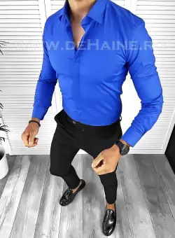 Camasa barbati albastra slim fit B8413 60-4 E