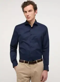 Camasa COVER bleumarine, slim fit, pentru barbati, 100% bumbac, maneca lunga, model 8817 19 F182 Eterna