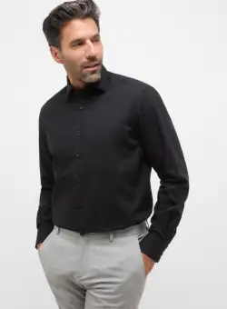 Camasa neagra, confort fit, pentru barbati, 100% bumbac, maneca lunga, model 1100 39 E19K Eterna