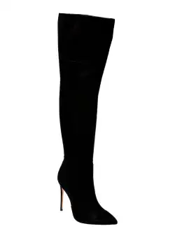 Cizme EPICA negre, W335, din piele intoarsa