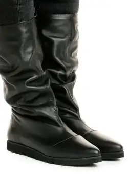 Cizme joase Mara din piele neteda