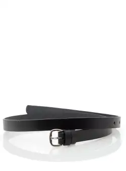 Curea dama din piele naturala - Negru box 1.5 cm