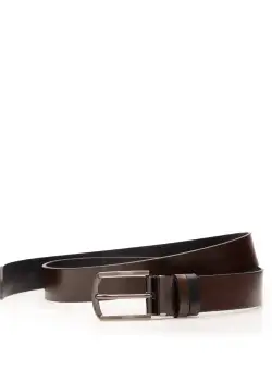 Curea din piele naturală - 35NB2F08 Maro/Negru Box
