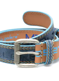 Curea LA GALERE albastra, 7871640, din piele intoarsa