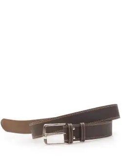 Curea unisex din piele naturala - Kaki box 4 cm