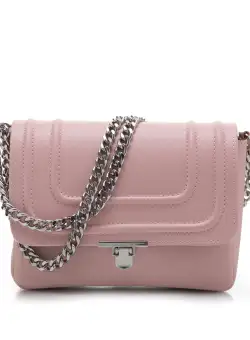 Geantă damă din piele naturală, Leofex - 4018 Roze Box