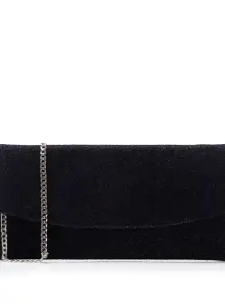 Geantă plic slim damă din piele naturală,Leofex - 4015 Blue auriu velur