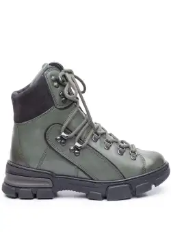 Ghete dama din piele naturala, Leofex - 272 Verde box