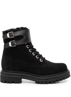 Ghete dama din piele naturala, Leofex - 279 Negru velur+box