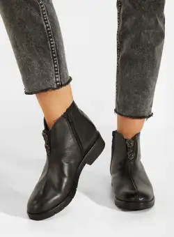 Ghete dama piele negre Savona