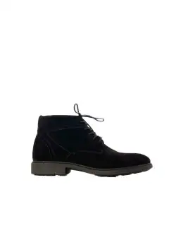 Ghete din piele naturală pentru bărbați Leofex - 733 Negru Velur
