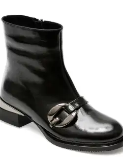 Ghete EPICA negre, 1158, din piele naturala lacuita