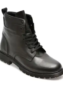 Ghete OZIYS negre, 2304, din piele naturala