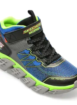 Ghete SKECHERS albastre, TECH-GRIP, din piele ecologica