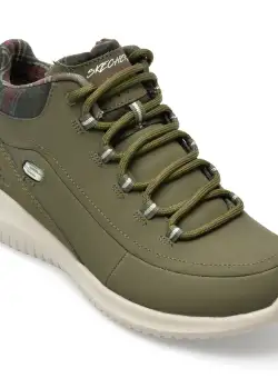 Ghete SKECHERS kaki, ULTRA FLEX, din piele ecologica