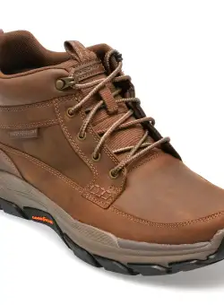 Ghete SKECHERS maro, RESPECTED, din piele naturala