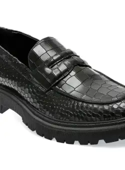 Mocasini ALDO negri, BIGTHINK004, din piele croco