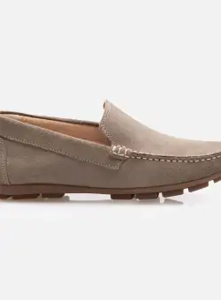 Mocasini bărbați din piele naturală, Leofex - 190 Taupe Velur