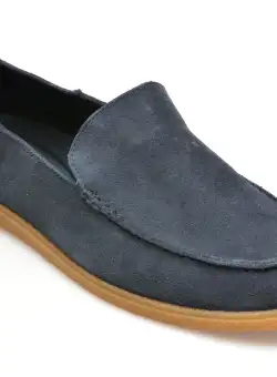 Mocasini casual CLARKS bleumarin, CLARKBAY STEP, din piele intoarsa