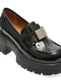 Mocasini casual FLAVIA PASSINI negri, 3233, din piele naturala lacuita