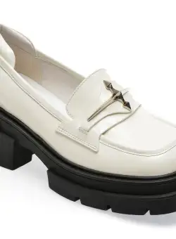 Mocasini casual GRYXX albi, Z057, din piele naturala lacuita