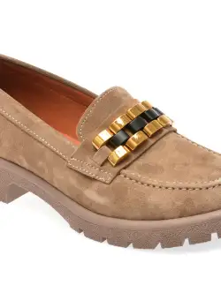 Mocasini casual GRYXX gri, BL4257, din piele intoarsa