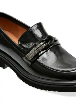 Mocasini casual GRYXX negri, V979G28, din piele naturala lacuita