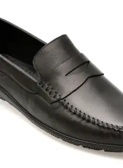Mocasini casual OTTER negri, 2028, din piele naturala