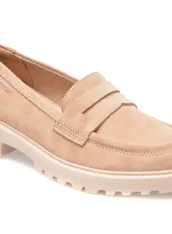 Mocasini GEOX nude, J3620C, din piele intoarsa