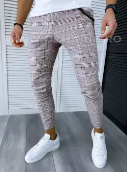 Pantaloni barbati casual regular fit in carouri B1928 E 13-3