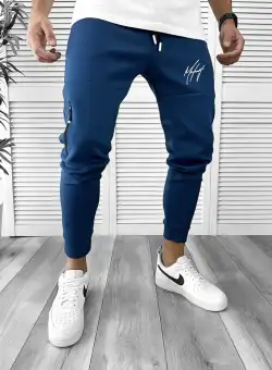 Pantaloni de trening albastri silon conici 12378 35-2.1