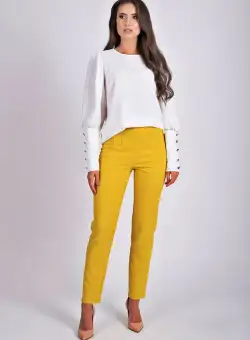 Pantaloni eleganti galbeni