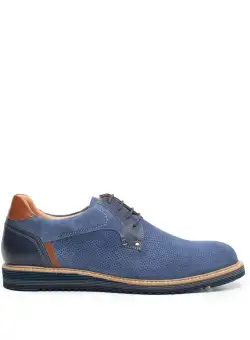Pantofi barbati casual din piele naturala Leofex- 591 Blue Velur