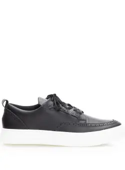 Pantofi bărbați casual din piele naturală, Leofex - 609 Negru Box