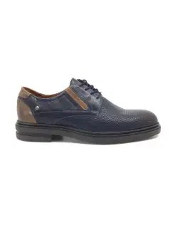 Pantofi casual barbati din piele naturala Leofex - 603 Blue+taupe box