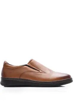 Pantofi casual bărbați din piele naturală, Leofex - 973 Cognac Box