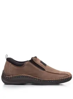 Pantofi casual bărbați din piele naturală, Leofex - 978 Kaki Nabuc