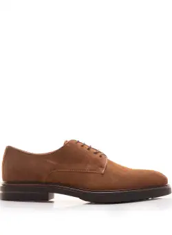 Pantofi casual bărbați din piele naturală, Leofex - 991 Cognac Velur
