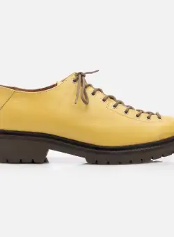 Pantofi casual dama cu siret pana in varf Leofex - 037 Galben 1 Box
